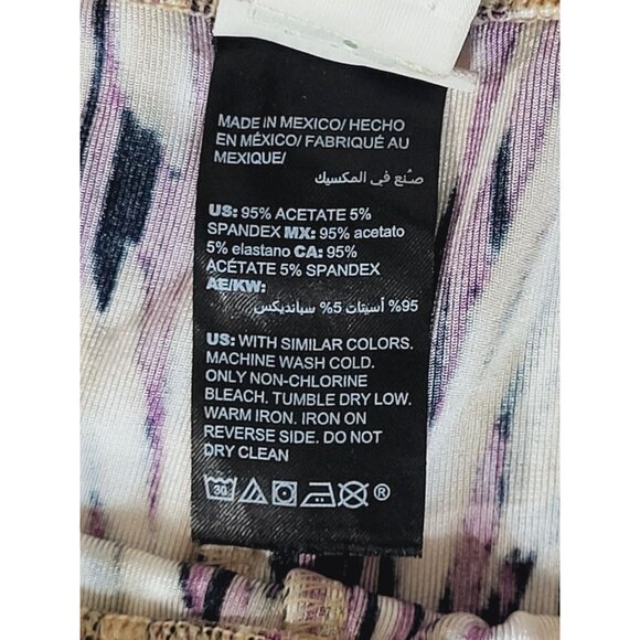 Chico's Travelers Purple & Beige Slinky Abstract Pull On Pants Size 3R 16/18 - Picture 9 of 9